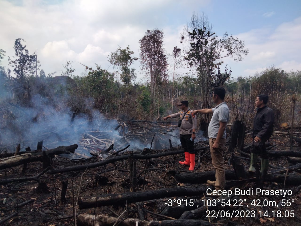 Polres Penukal Abab Lematang Ilir (PALI) Melaksanakan “Ground Check” Hotspot Kebakaran Hutan dan Lahan (Karhutla) di Wilayah Kecamatan Penukal Utara
