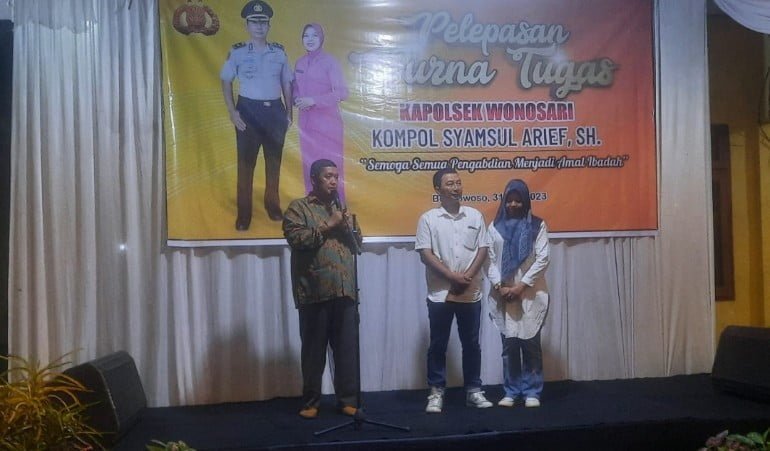 Suasana Penuh Haru Dalam Kegiatan Pelepasan Purna Tugas Kapolsek Wonosari Kompol Syamsul Arief,SH