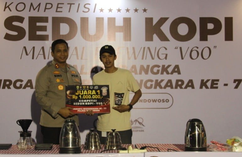 Event Kompetisi Seduh Kopi Polres Bondowoso Dinilai Mampu Bangkitkan Brand BRK