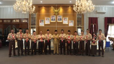 Bupati Lampung utara menerima audensi ketua pramuka kwarcab