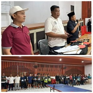 Kepala Desa Simpangan H. Kurma Kurniawan Gelar Pembukaan Kompetisi Tenis Meja
