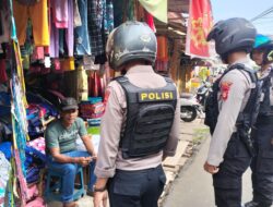 Berikan Rasa Aman Di Pasar impres, Sat Samapta Polres Pali Terus Lakukan Patroli