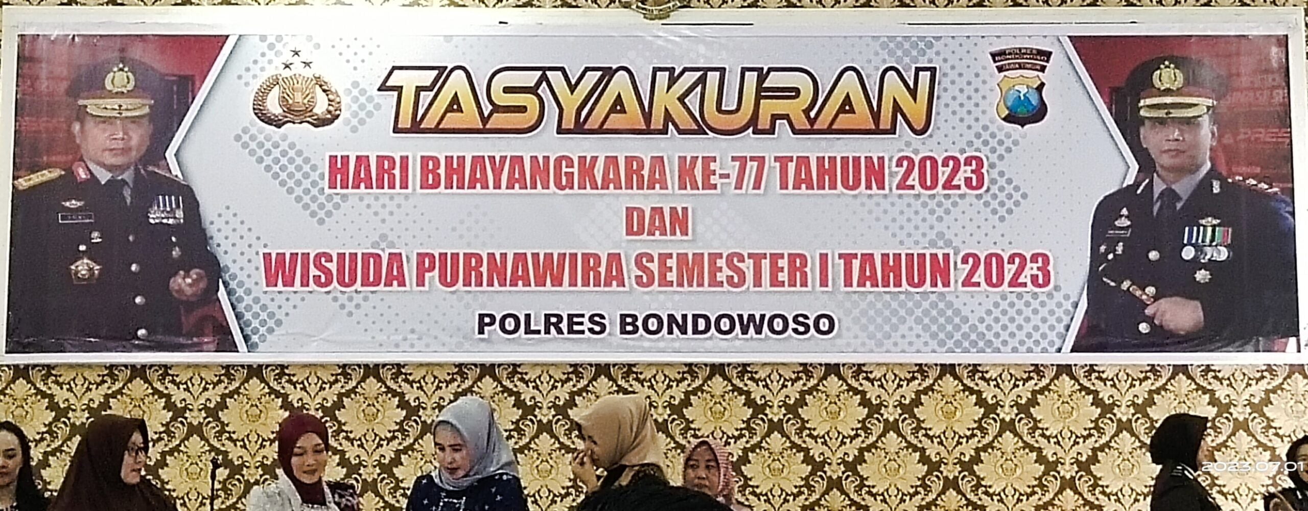 Polres Bondowoso Taysakuran Hari Bhayangkara ke 77 -2023, dan Wisuda Purnawira Semester 1 tahun 2023 