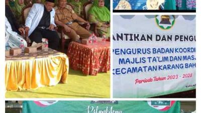 Pengukuhan Pengurus BKMM dan Muslimat NU Tingkat Kecamatan Karangbahagia, Camat Karnadi, S.Sos Fasilitasi Tempat Acara