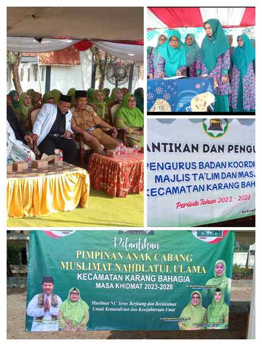 Pengukuhan Pengurus BKMM dan Muslimat NU Tingkat Kecamatan Karangbahagia, Camat Karnadi, S.Sos Fasilitasi Tempat Acara