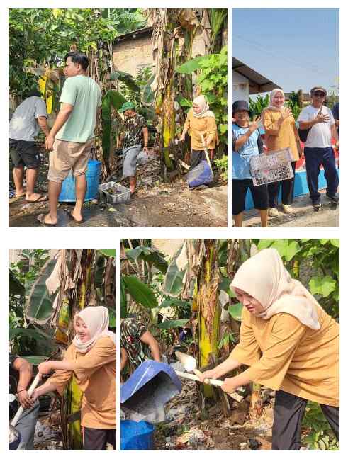 Kerja Bakti Bersih Gorong-Gorong, Caleg PKS Teti Lestari Turun Langsung Bareng Warga 4 RT Desa Telagamurni