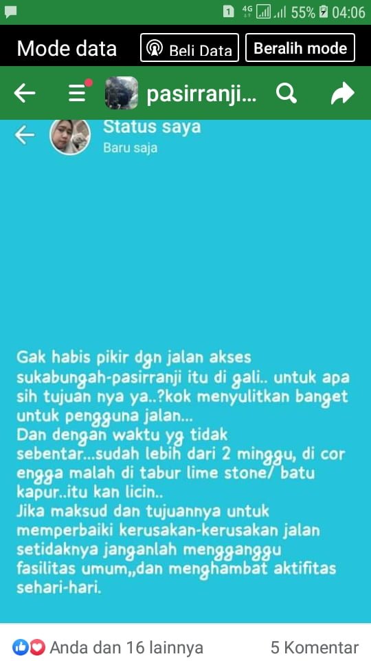 Terkesan Lambat, Warga Pengguna Jalan Keluhkan Perbaikan Ruas Jalan Raya Sukabungah - Bojongmangu