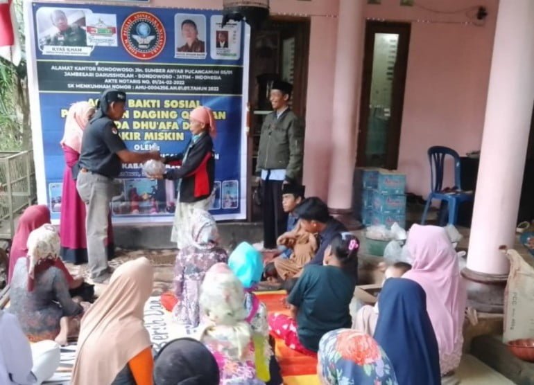 Forum Pegiat Adinegara Nusantara (FPANN) dan Media Kabarnusa24. Bagikan Daging Qurban 