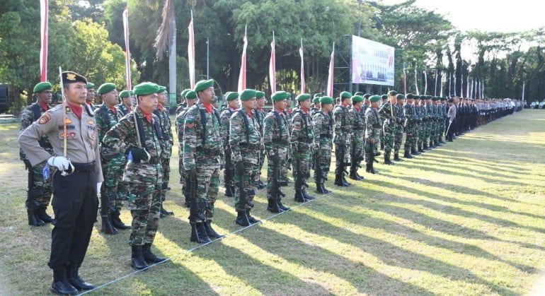 Dandim 0822 Dan Prajurit Jajaran Hadiri Upacara Peringatan HUT Bhayangkara Ke-77