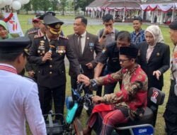 Hari Bhayangkara ke – 77 Polres Lumajang Beri Bantuan Motor Listrik Roda 3 Untuk Marbot Penyandang Disabilitas