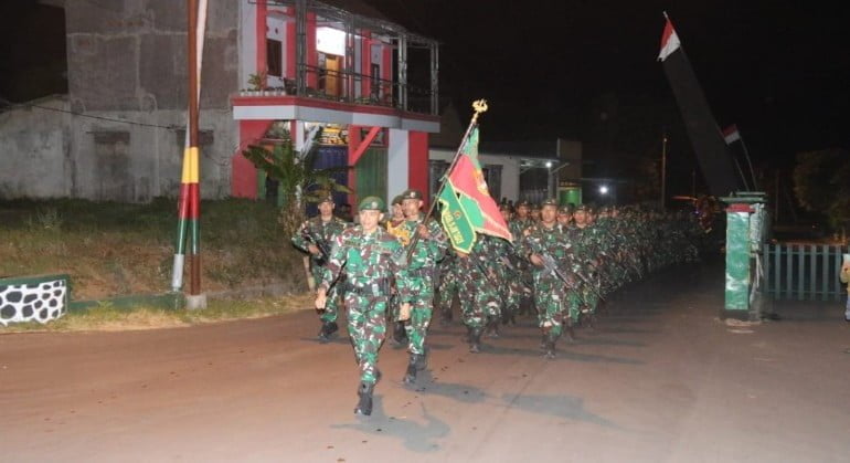 Forpimda dan  Para Tokoh Bondowoso, Sambut Kedatangan Pasukan Satgas Yonif Raider 514/SY/9/2 Kostrad 2023