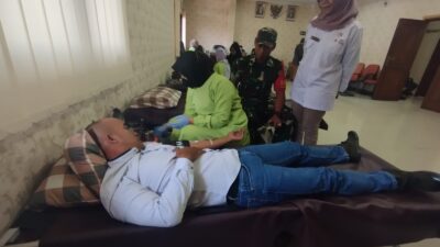 Rayakan Tahun Baru 1445 Hijriyah, MWC NU Kedungwaringin Bersama PMI Gelar Donor Darah