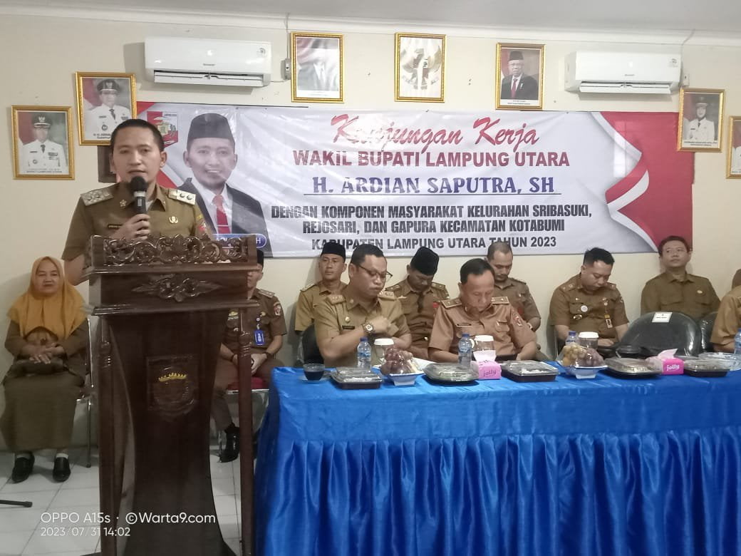Wakil Bupati Lampung Utara,Berkunjung Ke kelurahan-kelurahan yang ada Di Kecamatan Kotabumi Kota,Lampung Utara (LU)