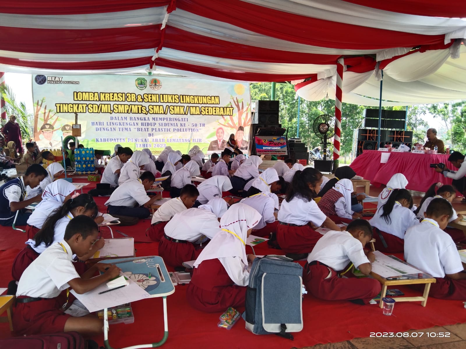 Dinas Lingkungan Hidup Kabupaten Penukal Abab Lematang Ilir (PALI) Gelar Lomba kreasi 3R dan Seni Lukis Lingkungan Tingkat SD/MI, SMP/MTs, SMA/SMK/MA Sederajat.