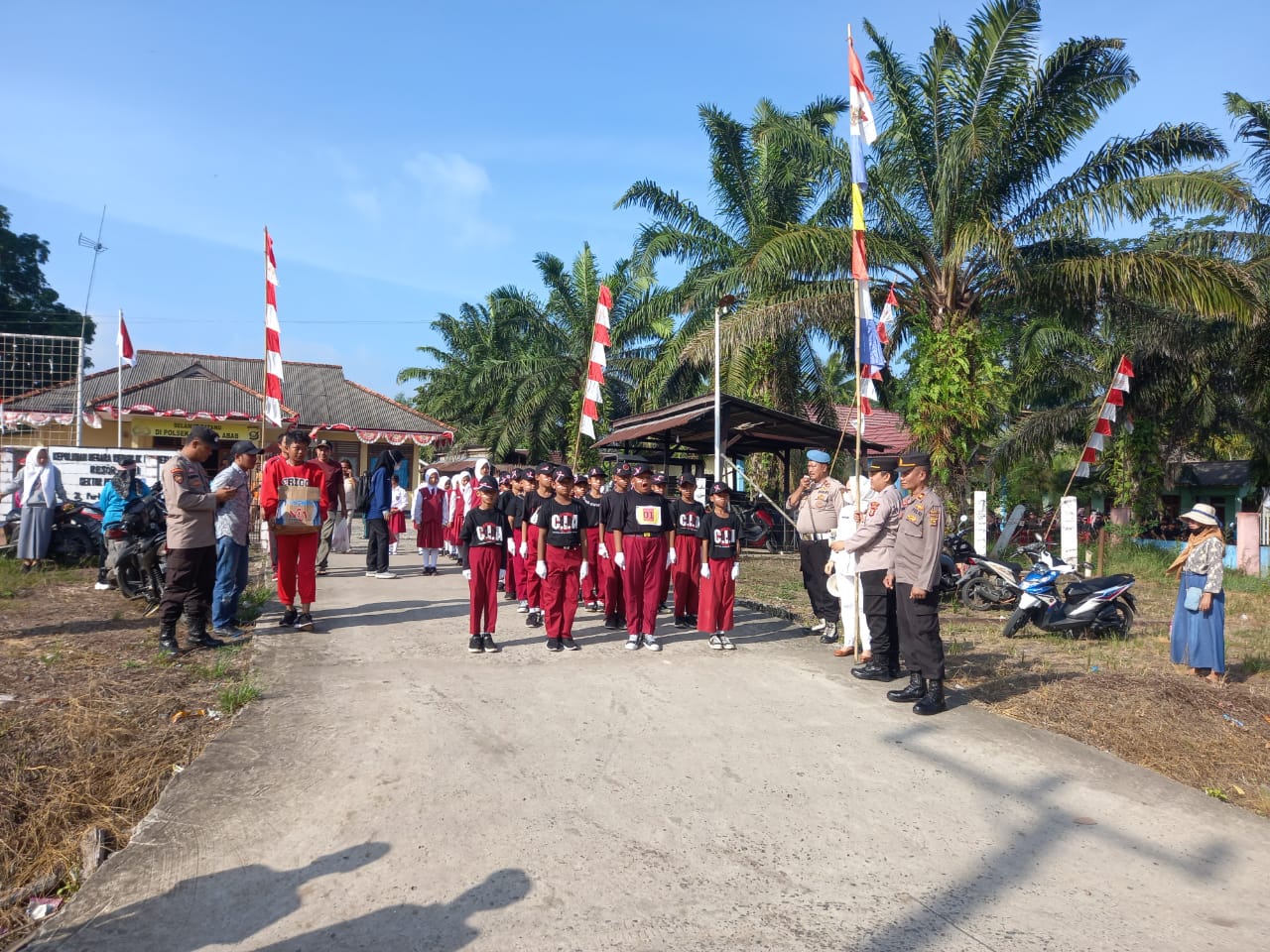 HUT RI Ke-78 Tahun 2023,Kecamatan Penukal Gelar Lomba Gerak Jalan Tingkat SD, SMP, SMA Tingkat Kecamatan Penukal