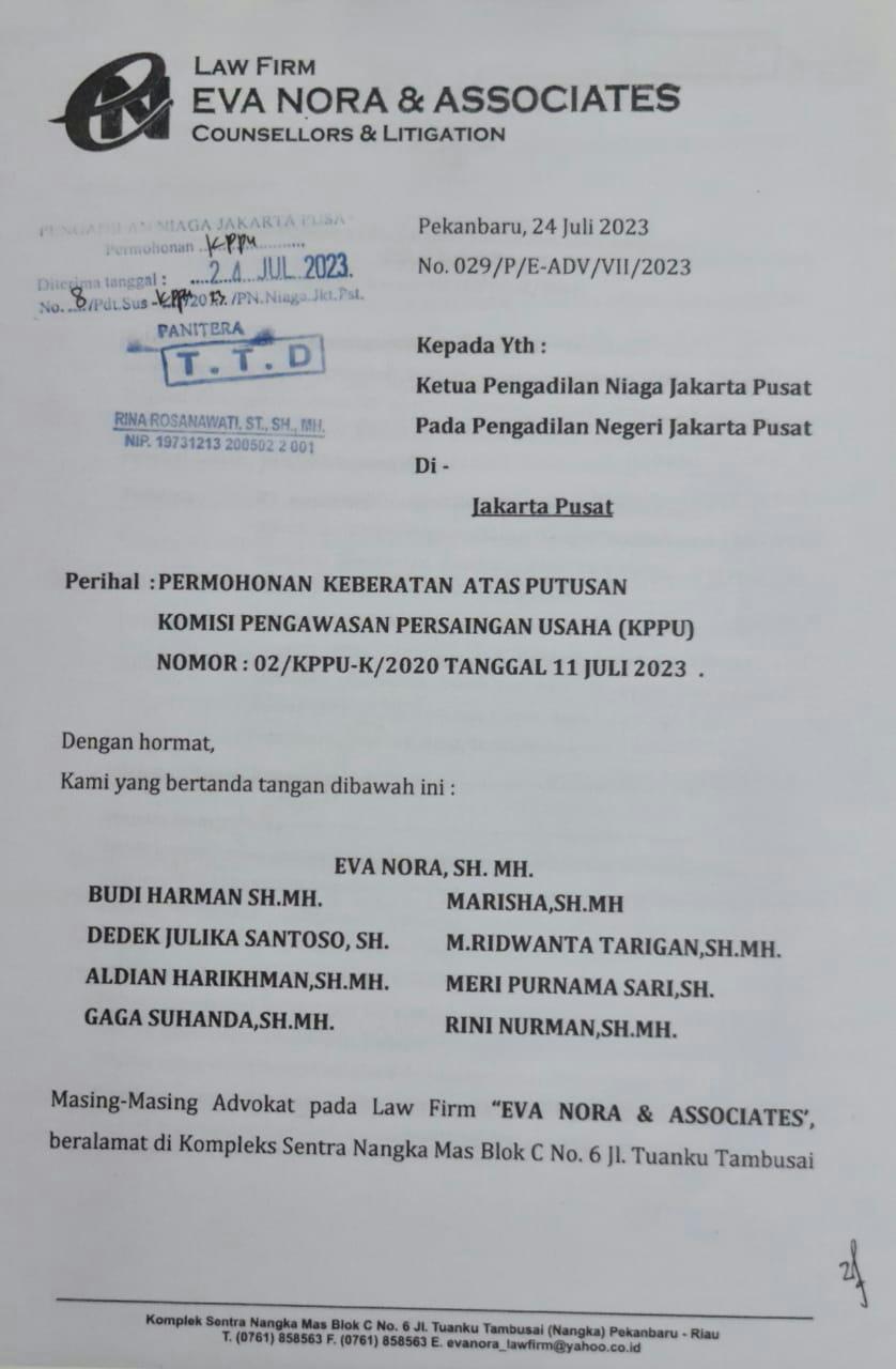 Keputusan KPPU Ditolak Oleh PT Aburahmi Melalui Upaya Hukum Dipengadilan Niaga Jakarta Pusat