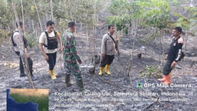 Polsek Talang Ubi Kabupaten PALI Temukan Titik Hotspot Kebakaran Hutan dan Lahan