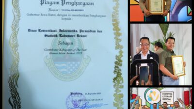 Keren! Diskominfosantik Kabupaten Bekasi Raih Penghargaan Humas Jabar Awards 2023