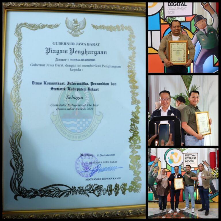 Keren! Diskominfosantik Kabupaten Bekasi Raih Penghargaan Humas Jabar Awards 2023