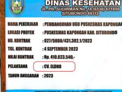 Soal Kekeliruan Tulisan Papan Proyek CV ELDHO, PPK Dinkes Situbondo: Nanti Saya Tegur