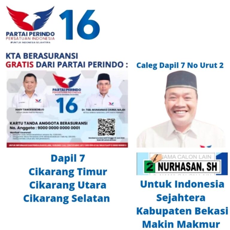 Caleg Dapil 7 Nomor Urut 2,Yakin Akan Berhasil Dengan Kartu Anggota PERINDO Berasuransi