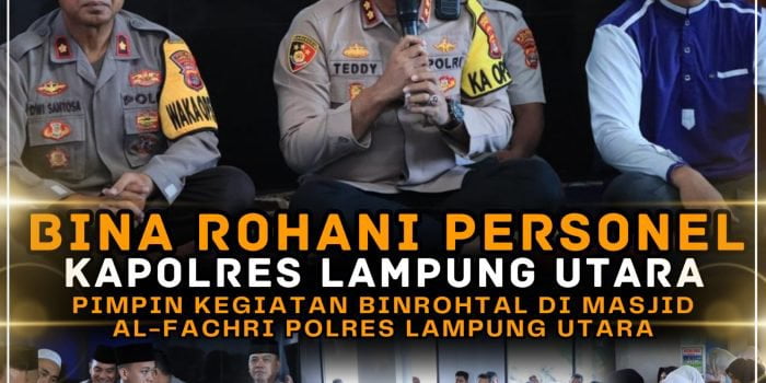 Bina Rohani Personil, Kapolres Lampung Utara Pimpin Kegiatan Binrohtal