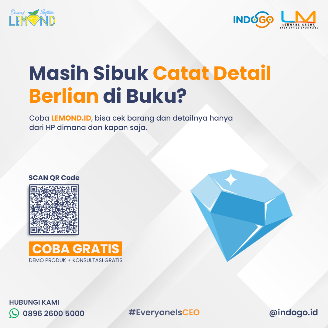 LEMOND.ID Merupakan Produk INDOGO.ID yang Bisa Bantu Dalam Mengefisiensikan Toko Berlian