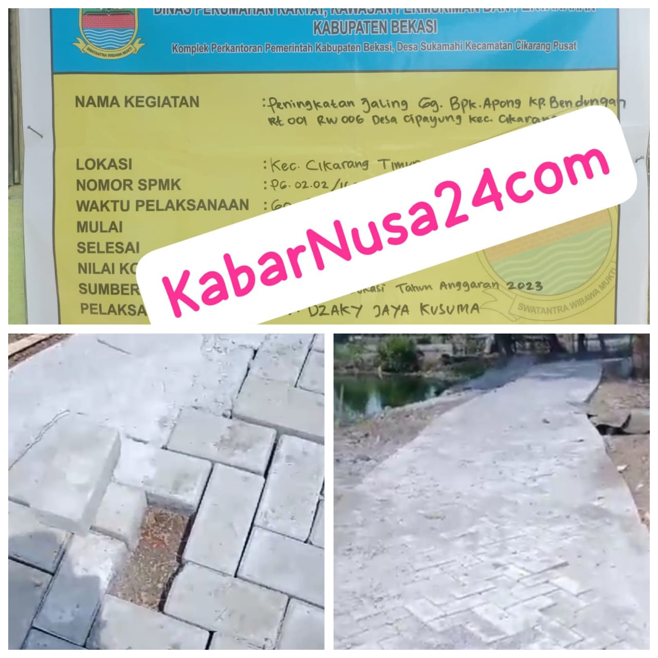 Warga Desa Cipayung Keluhkan Proyek Pemasangan Paving Block yang Amburadul