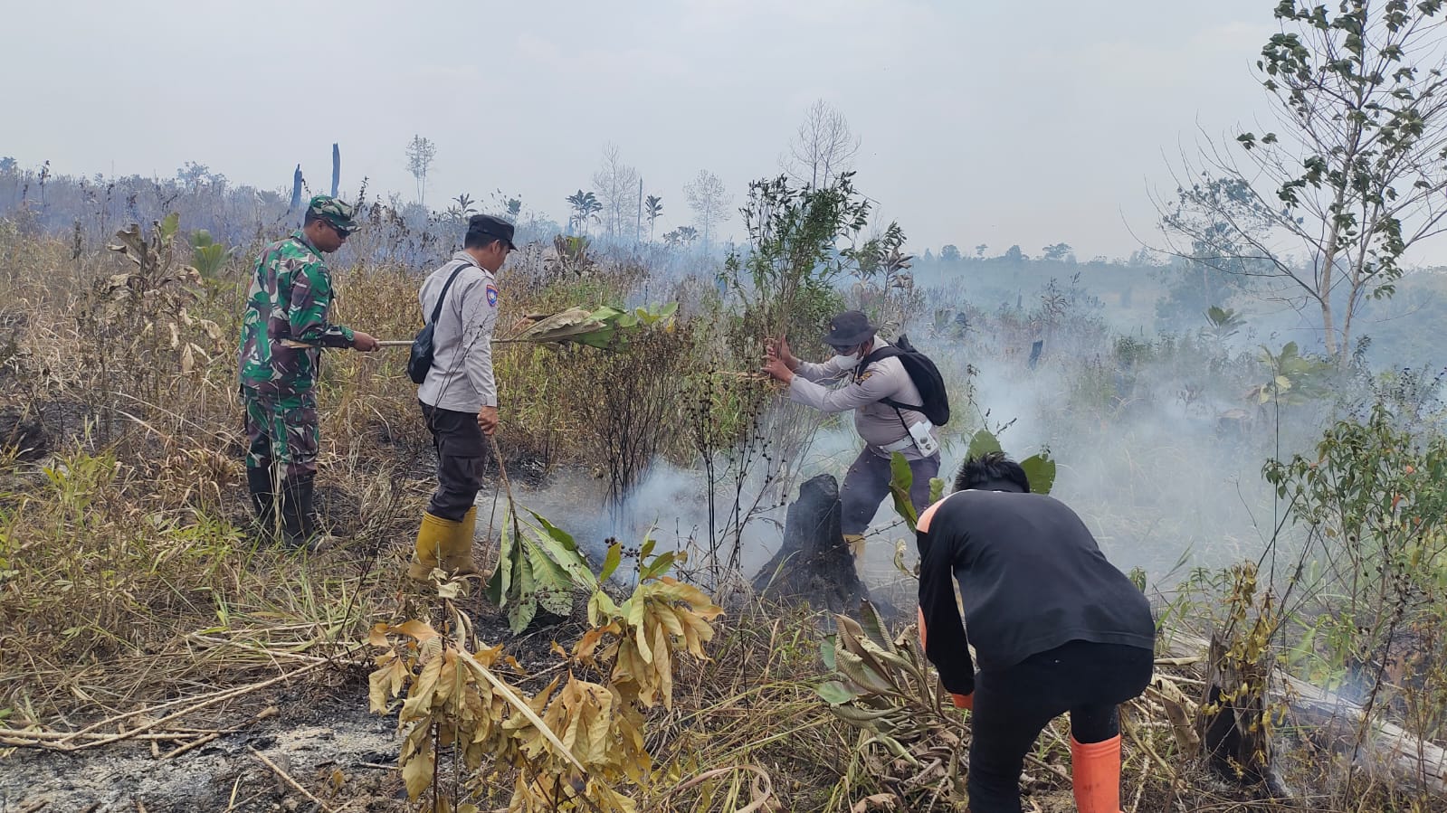 Kembali Terpantau Titik Hotspot Kebakaran Hutan Diwilaya Hukum Polsek Talang Ubi