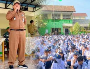 Camat Sukatani H.Agus Dahlan MM, Gelar Sosialisasi Di SMPN 1 Sukatani