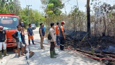 Personil Polsek Penukal Utara Laksanakan Ground Check Hotspot Kebakaran Hutan,