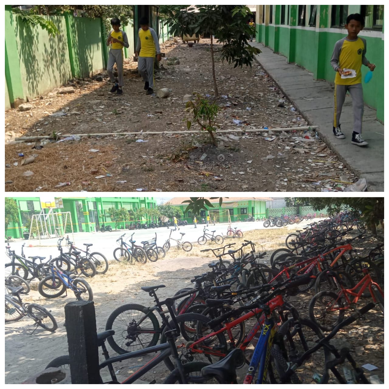 SDN 02 Waluya kecamatan Cikarang Utara kabupaten Bekasi keluhkan Lahan Parkir