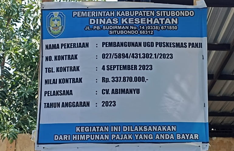 Proyek Dinas Kesehatan Situbondo Disorot Aktivis, Lantaran Diduga Tanpa Terapkan APD dan K3