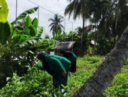 Komitmen Terhadap Kebersihan & Kelestarian, KKN 11 Bersihkan Lahan Waqaf Gampong Teupin Banja.