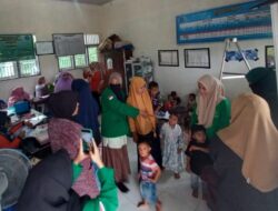 KKN-PPM 11 Berpartisipasi Dalam Pelaksanaan Kegiatan Posyandu, Gampong Teupin Banja.