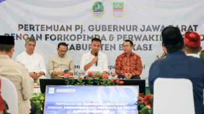 Kunjungan Perdana, Pj Gubernur Bey Machmudin Bahas Pencemaran Limbah Sampai Kekeringan di Kabupaten Bekasi