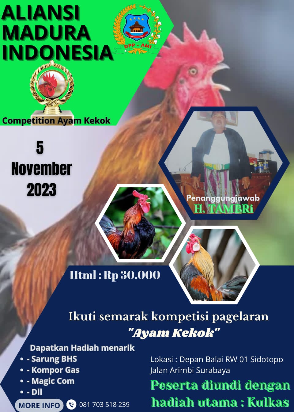 Hidupkan Kelestarian Madura, AMI Gelar Festival Ayam Kekok