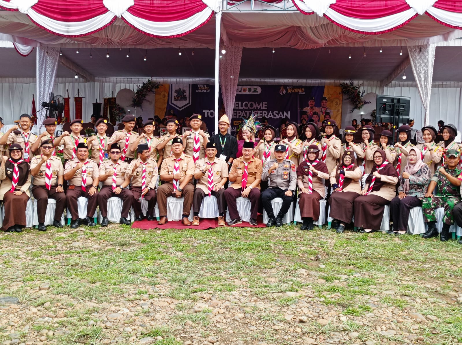 Polsek Talang Ubi Hadiri Giat Penutupan Kegiatan Walcom To Serapat Serasan Gerakan Pramuka Kwartir Cabang Penukal Abab Lematang Ilir (PALI)