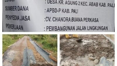 Diduga Tidak Sesuai Spesifikasi, Pembangunan Jalan Lingkungan Desa Karang Agung Di Protes Warga