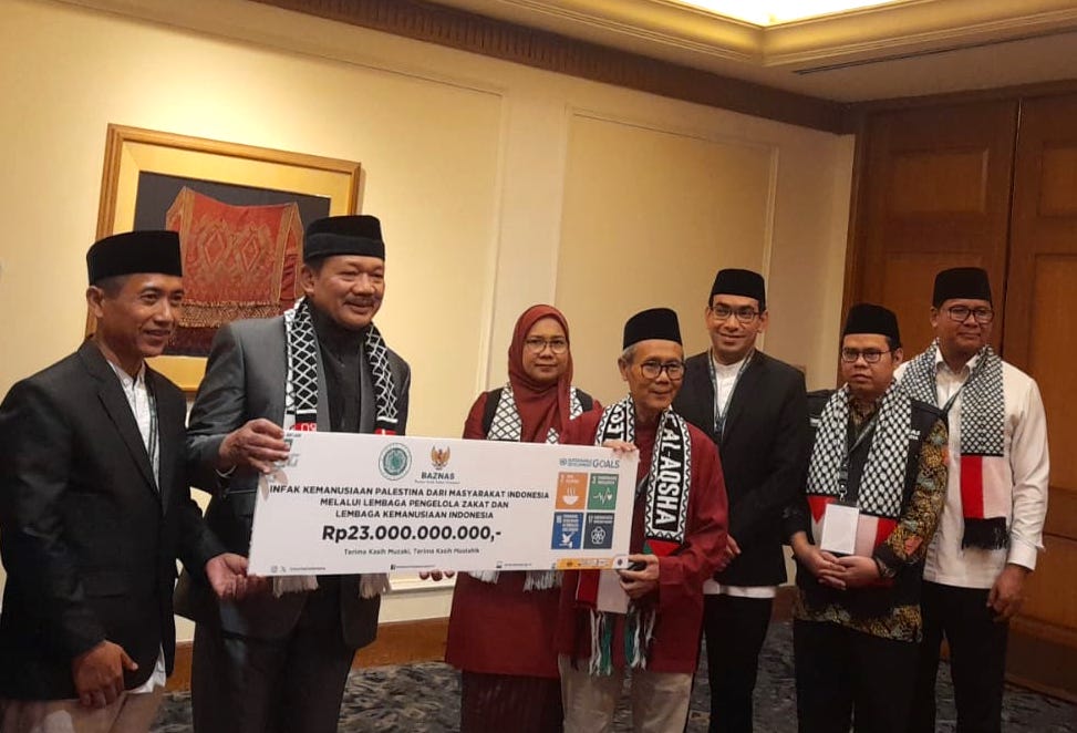 MUI Serahkan Rp 23 Miliar Dana Bantuan Kemanusiaan Palestina Melalui Baznas