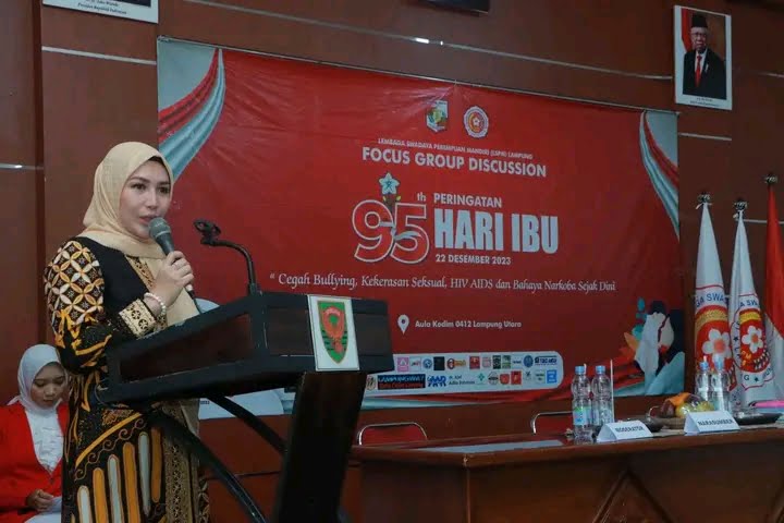 Wakil Ketua TP-PKK Kabupaten Lampung Utara Menghadiri Peringatan Hari Ibu Ke-95 Tahun 2023