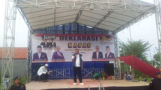 H. Adang Ahmadi, SE. Caleg DPRD Partai NASDEM Kabupaten Bekasi No urut 1 Dapil 7 Deklarasikan Tim Relawan KASAD