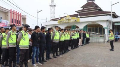 Personil Polres PALI Laksanakan Pengamanan Gemerlap Flashmob Yang digelar Oleh Partai Keadilan Sejahtera (PKS)