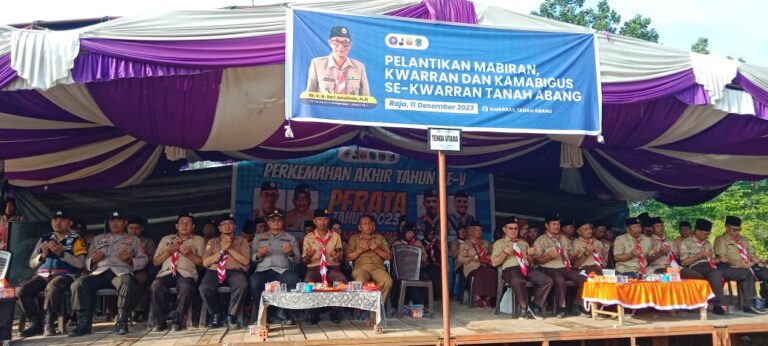 Polsek Tanah Abang Hadiri Pembukaan Perkemahan Ahir Tahun ke V Kwartir Ranting Kecamatan Tanah Abang