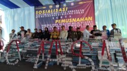 2,8 Ribu Liter Miras dan Lebih dari 3,7 Juta Batang Rokok di Musnahkan di Kabupaten Garut