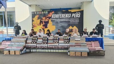 Bea Cukai Bekasi Pres Rilis Pemusnahan 4.16 Juta Rokok dan Minuman Beralkohol Ilegal Senilai 5.32 Miliar