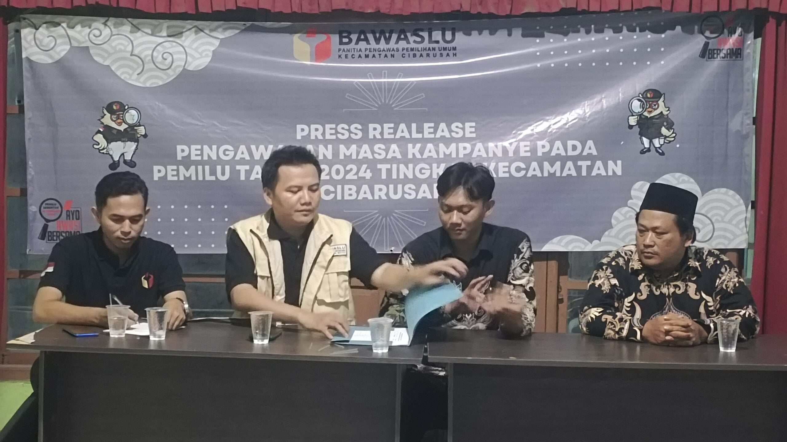 Press Release Pengawasan Masa Kampanye Pemilu Tahun 2024 Kecamatan Cibarusah