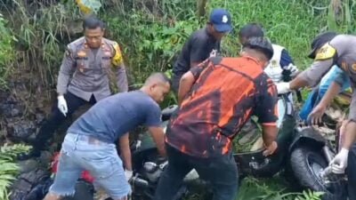 Diduga Rem Motor Blong, Seorang Pemuda Tewas Setelah Terjun ke Jurang dan Tertimpa Motor di Sukamakmur Bogor