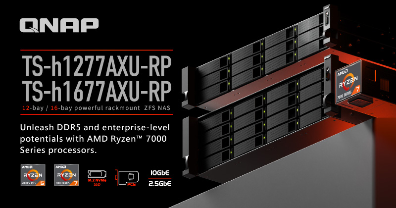 QNAP Merilis NAS ZFS Enterprise Seri TS-hx77AXU-RP dengan Prosesor AMD Ryzen™ 7000 Series yang Revolusioner