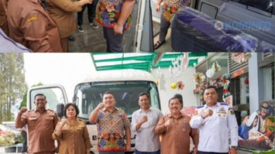 Bupati Karo Menerima Bantuan Bus Sekolah Program Aspirasi dari anggota DPR RI Bob Andika Mamana Sitepu SH